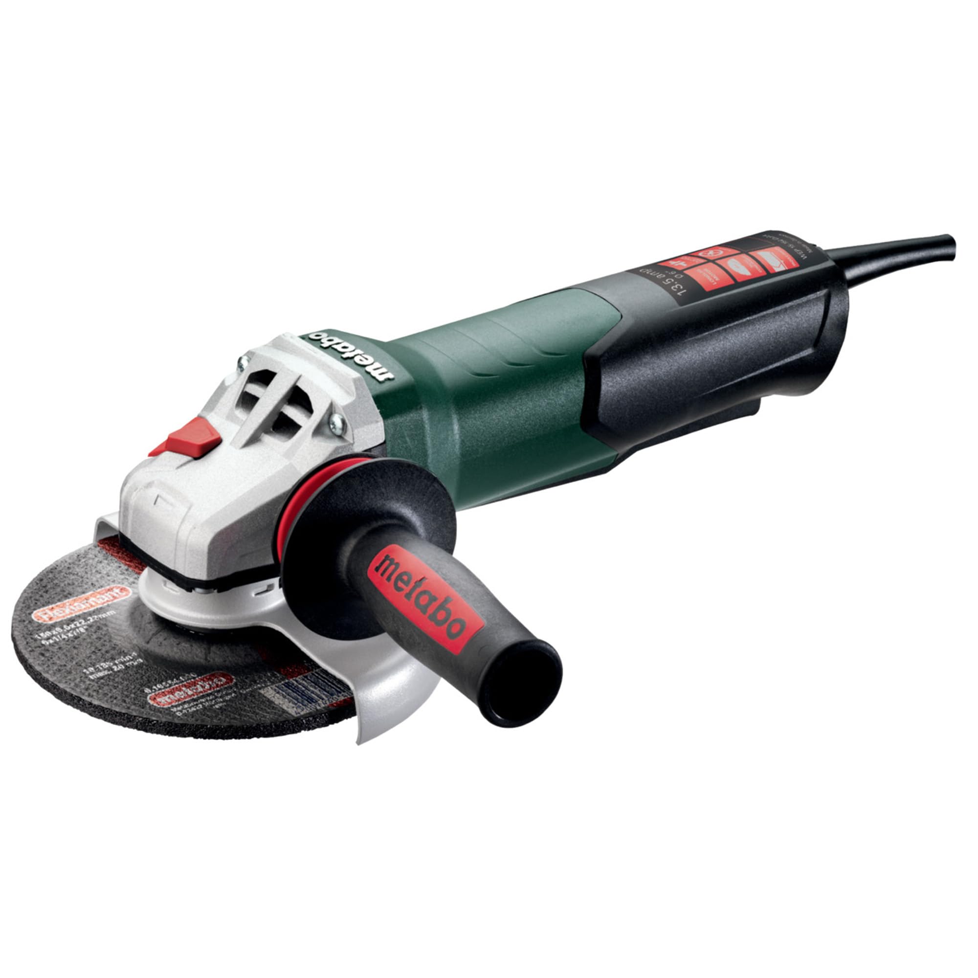 Metabo WEP 15-150 Quick 6-Inch Angle Grinder - 13.5 Amp, 9600 RPM, Non-Locking Paddle Switch, Made in Germany (Model 600488420) - Perfect for Metal Cutting, Grinding & Polishing in Construction & DIY Projects