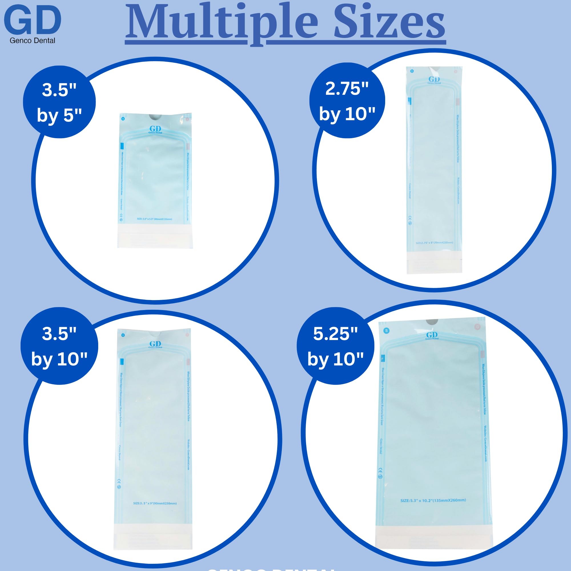 Autoclave Sterilization Pouches for Dental Tools - Self Seal Sterilizer Bags (5.25