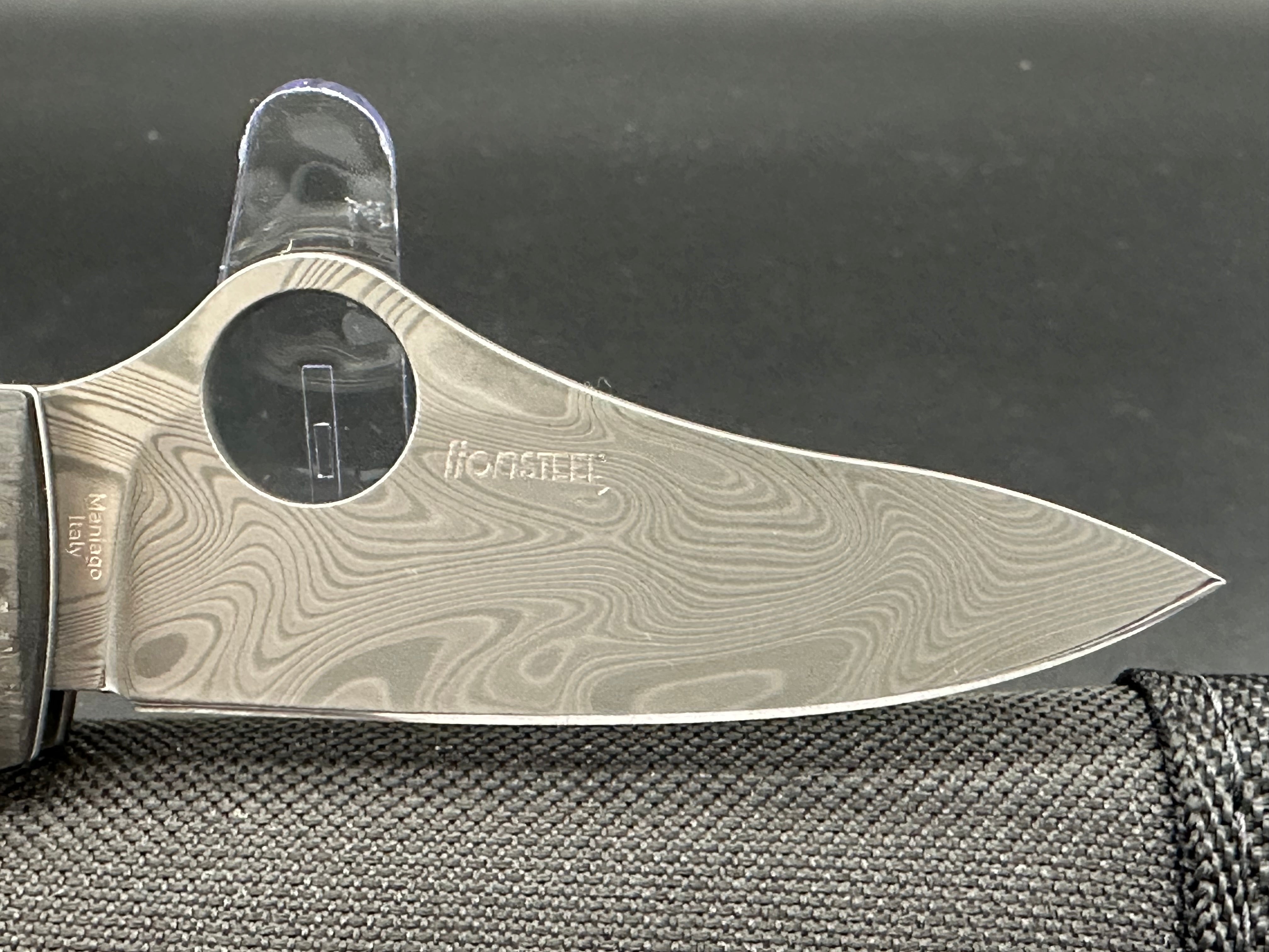 Spyderco SpyOpera Folding Knife - Carbon Fiber Handle & Damasteel Blade - EDC Pocket Knife for Outdoor, Camping & Everyday Carry