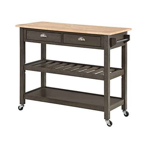 Wirebrush Dark Gray/Butcher Block