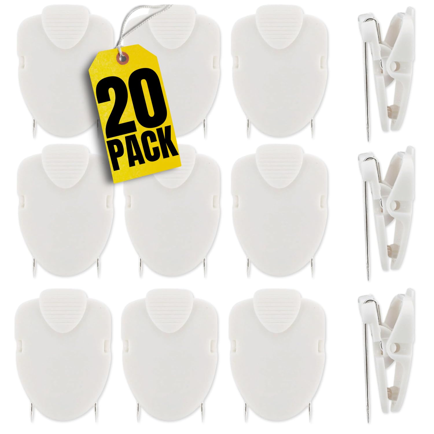 1InTheOffice Cubicle Clips for Fabric Walls - 20 Pack White Office Organizer Clips - Perfect for Hanging Photos, Notes & Decor in Workspaces