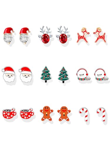 D:9pairs Christmas earrings