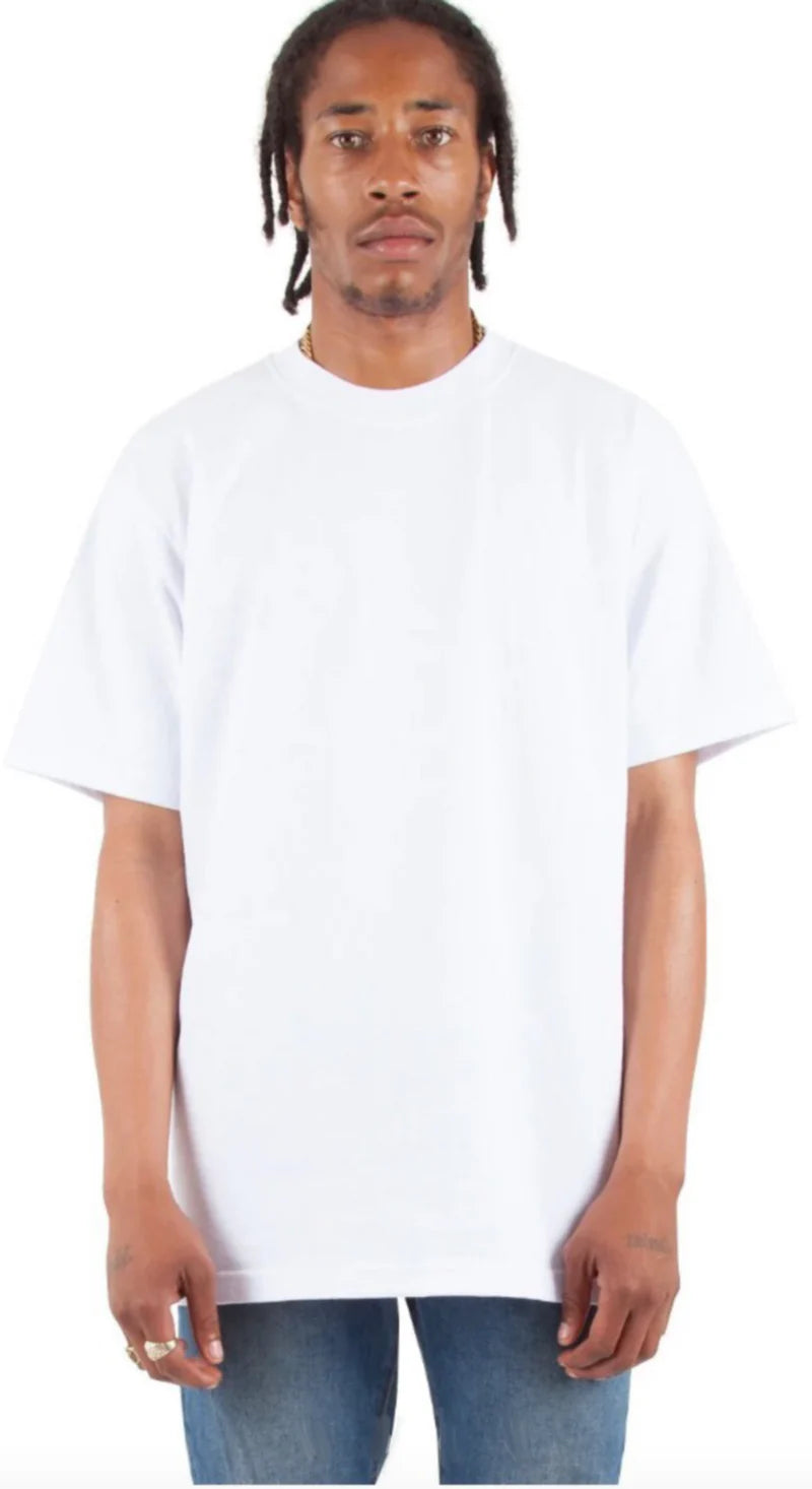 Premium Heavyweight Cotton T-Shirt for Men - Soft & Durable Crew Neck Tee - Perfect for Casual Wear, Gym & Everyday Outfits - White