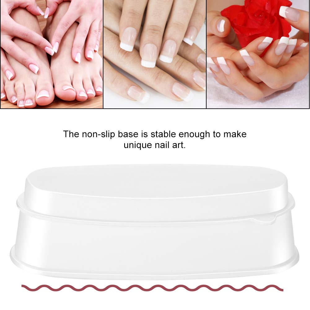 Portable White Nail Dip Powder Tray - Professional Manicure Mold Container for Nail Art & Dipping Powder Application | Perfect for Salon, Home Use & Travel Nail Care Kit