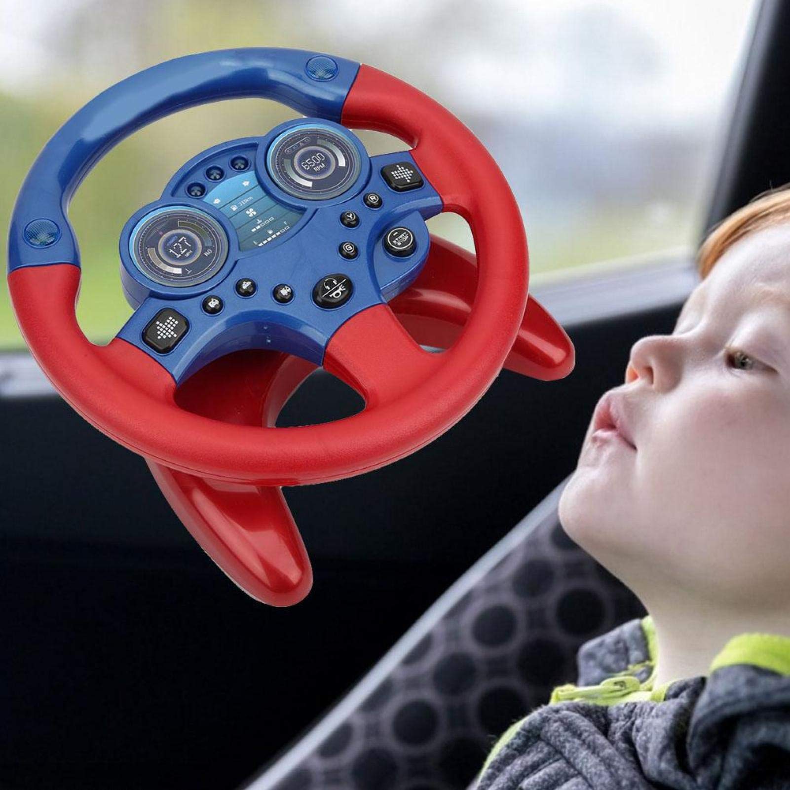 Realistic Simulation Driving Wheel Controller - Portable Car Seat Toy for Kids, Educational Steering Wheel for Turn & Learn - Perfect for Pretend Play, Early Learning & Interactive Fun