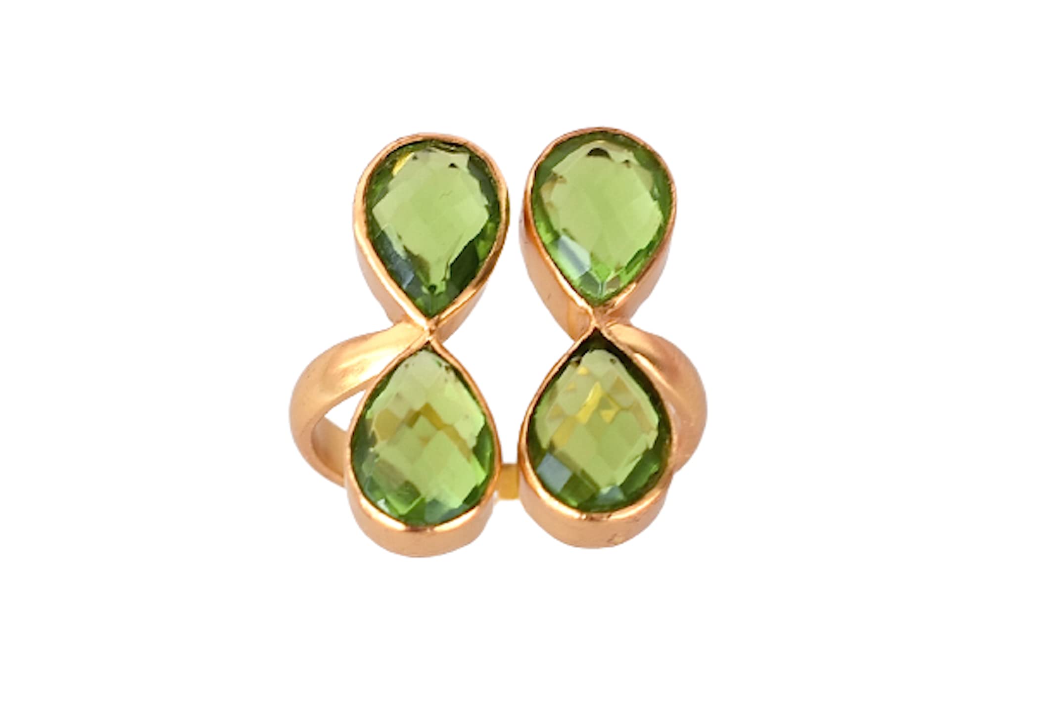 Veracity Jewelry 18K Gold Plated Peridot Rings for Women - Handmade August Birthstone Green Gemstone Ring - Perfect Gift for Girls, Anniversary & Special Occasions - VR-152