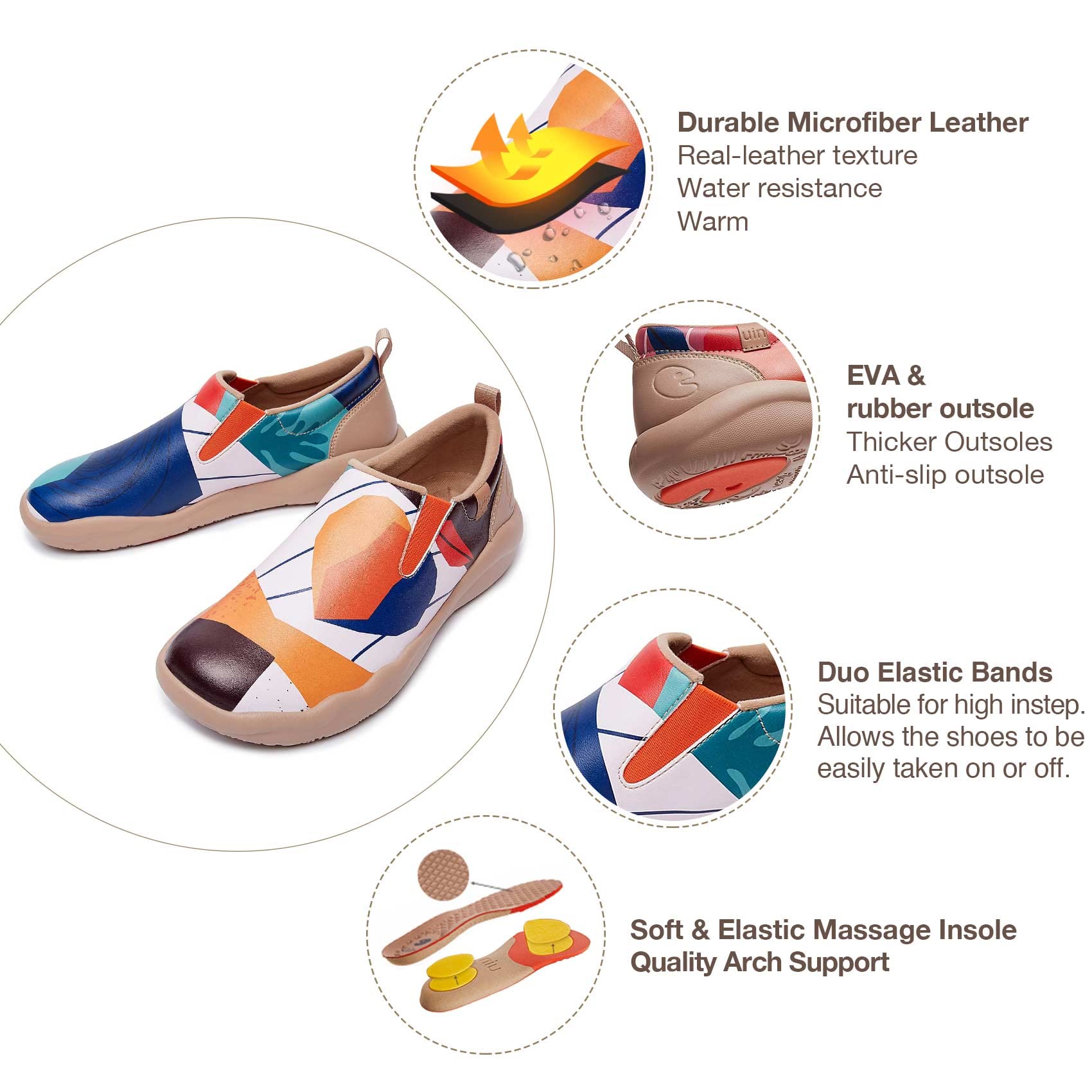 UIN Women's Slip-On Walking Shoes - Lightweight Travel Loafers with Microfiber Comfort for Casual Wear | Perfect for Travel, Work & Everyday Fashion Sneakers