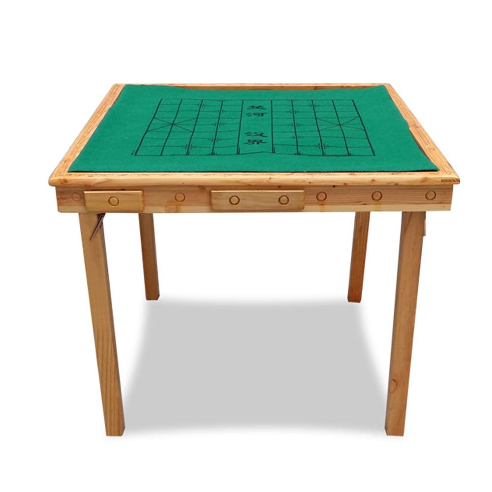 Premium Folding Mahjong Table - Lightweight Square Game Table for Poker, Dominoes & Card Games - Chinese & Japanese Style with 4 Sturdy Legs (Beige, 90×90×76cm) - Perfect for Home Entertainment, Parties & Game Nights