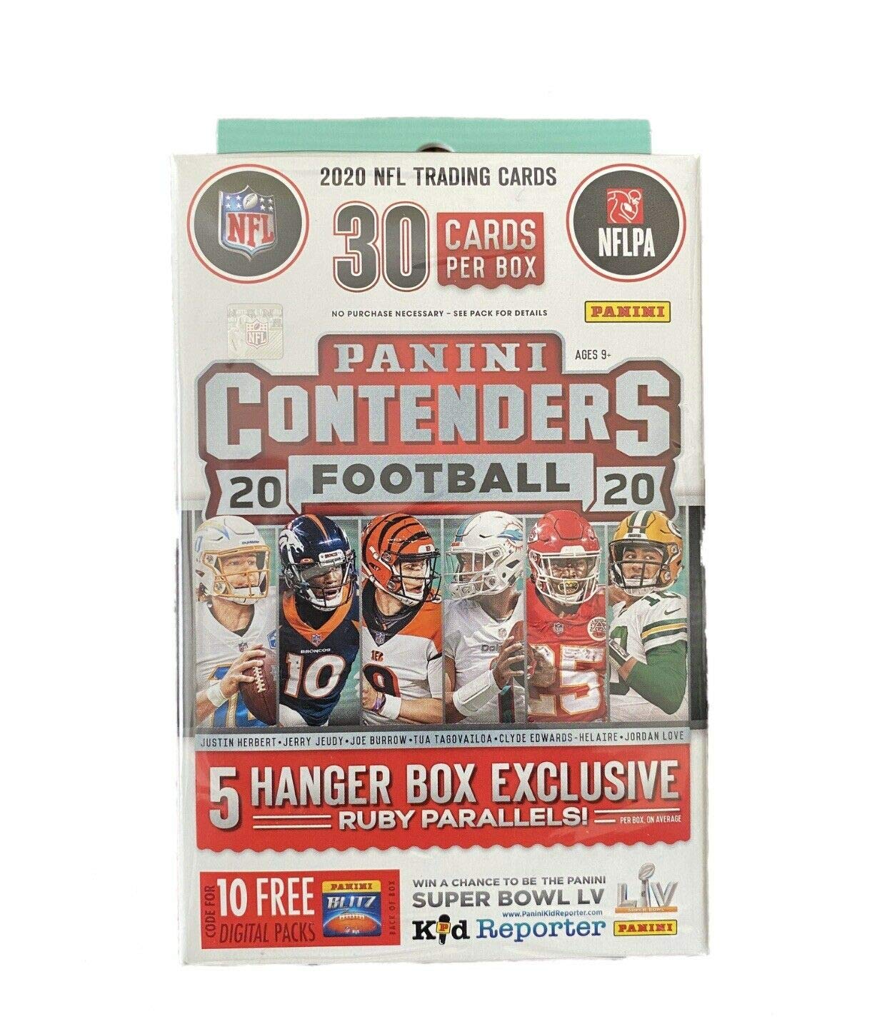 2020 Panini Contenders Football HANGER Box - 30 Trading Cards per Box | Collectible NFL Football Cards for Trading, Investing & Display
