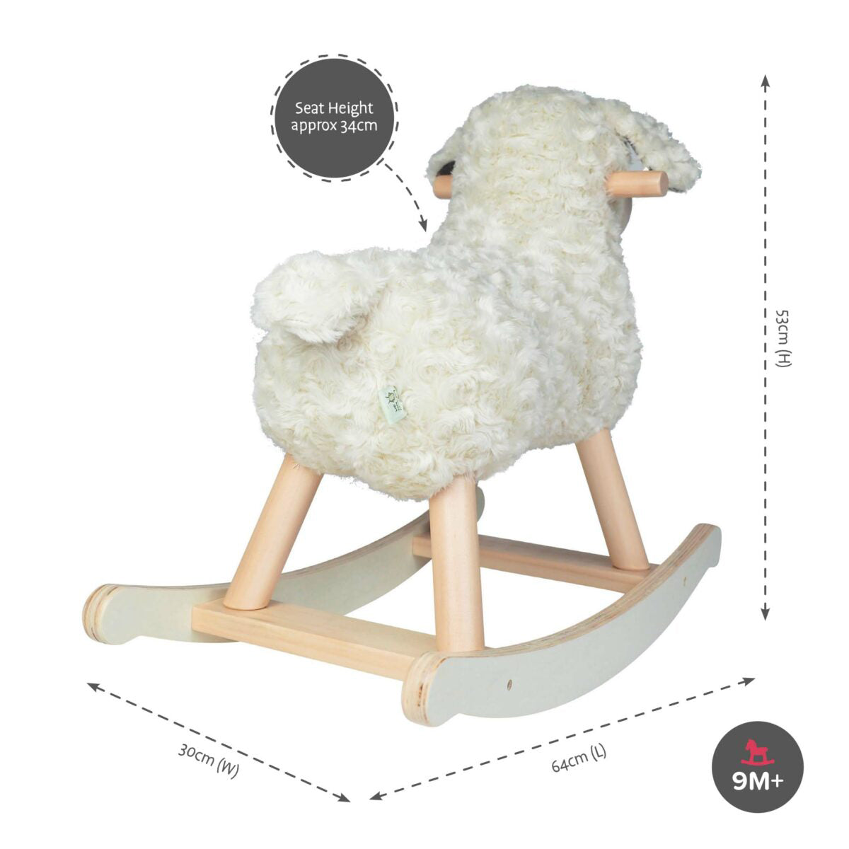 Lambert Rocking Sheep - Soft Plush Rocking Toy for Babies & Toddlers | Cute Nursery Decor & Soothing Baby Gift | Perfect for Playtime, Bedtime & Nursery Room Decor