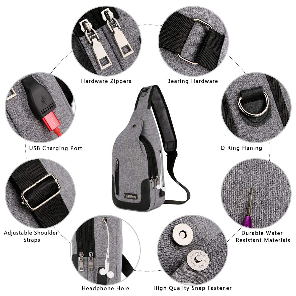 Lightweight Travel Gym Bike Sling Bag - Water-Resistant Shoulder Backpack with USB Charging Port for Men & Women | Perfect for Cycling, Workouts, Commuting & Day Trips