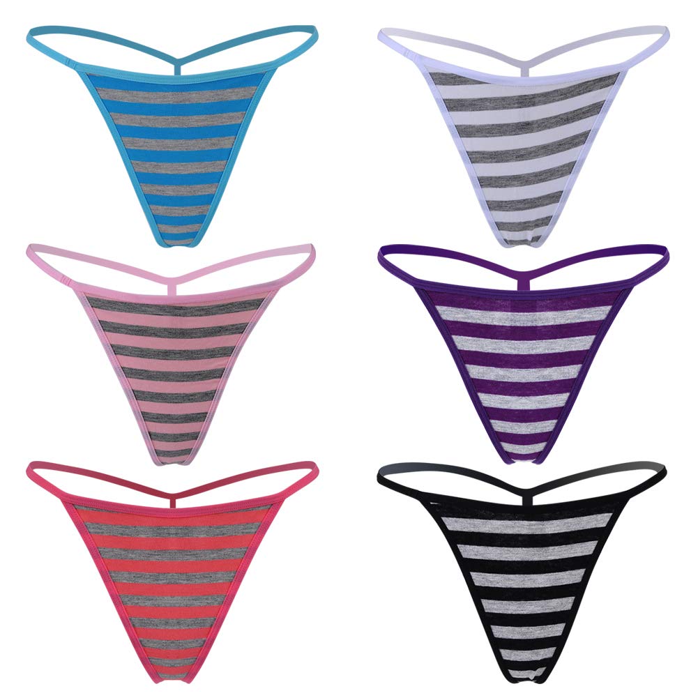 Closecret Cotton G-String Panties for Women - Soft, Lightweight & Breathable Thong & T-Back Underwear - 3/5 Pack Multipack for Daily Wear, Yoga & Intimate Moments