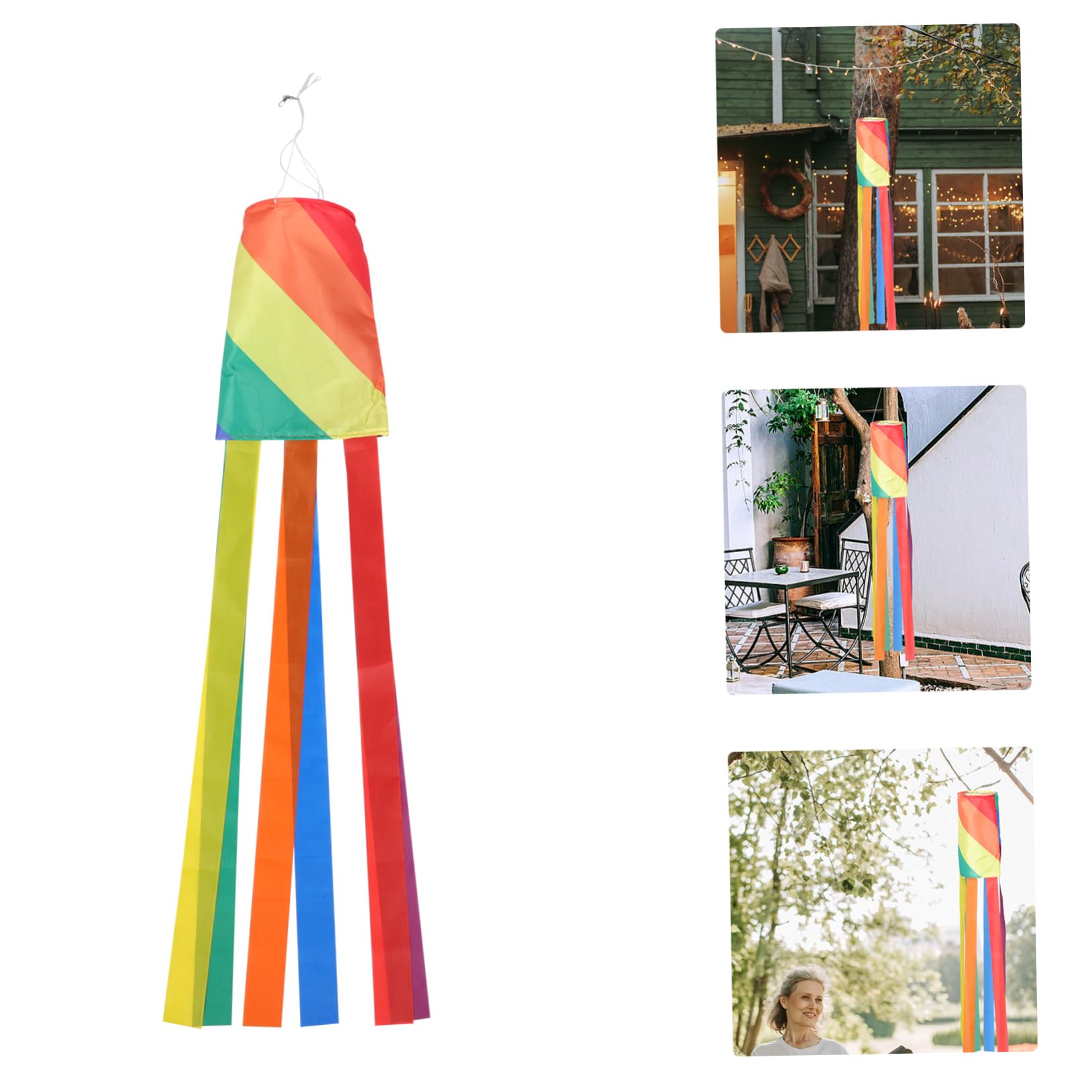 Rainbow Windshield Flag - IWOWHERO Outdoor Decorative Windsock for Yard, Garden & Car - Vibrant Seasonal Decor for Parties, Parades & Festivals