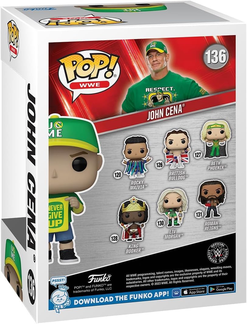 POP WWE: John Cena (Never Give Up) Funko Vinyl Figure 3.75