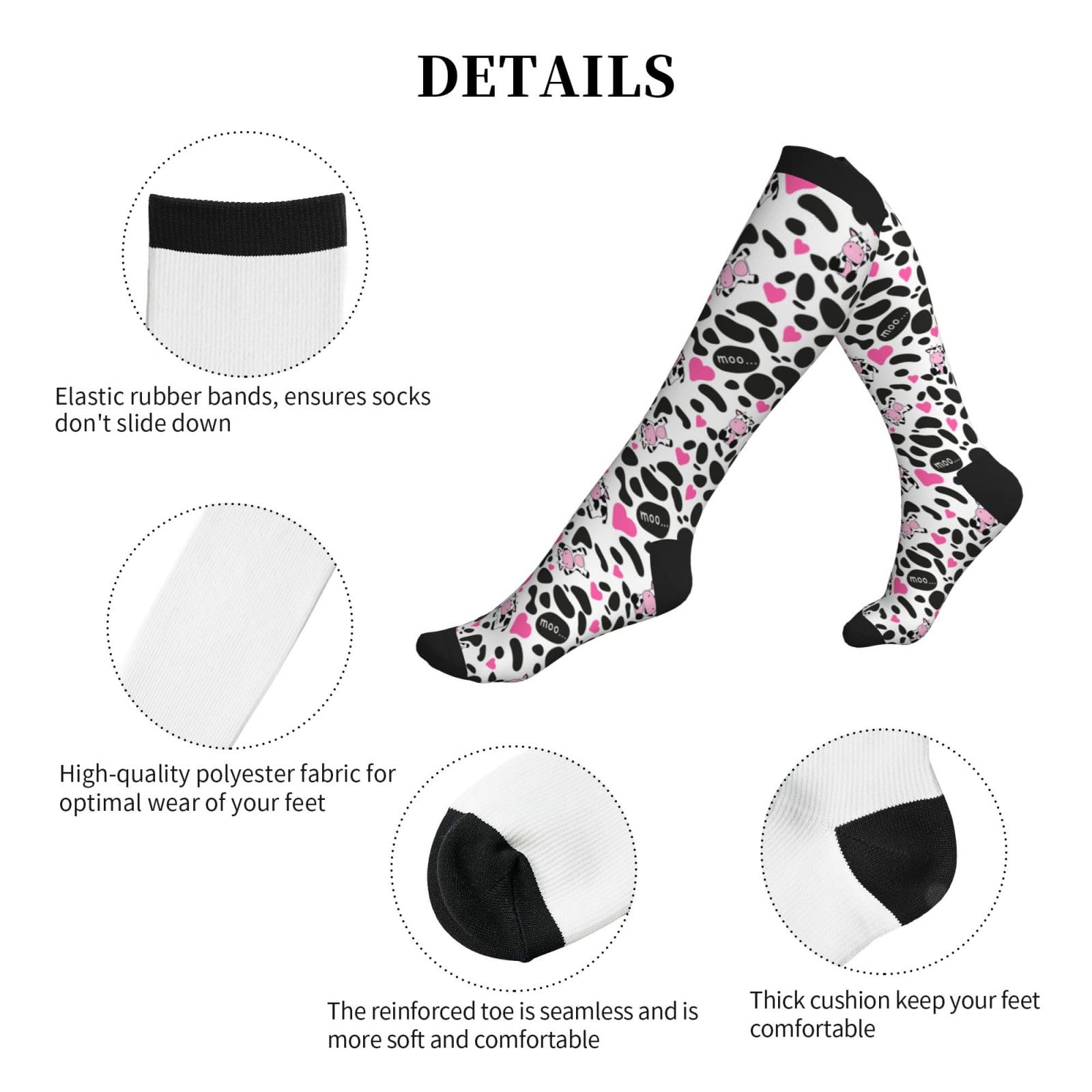 Tie Dye Compression Socks - Knee High Support Socks for Women & Men - Running, Athletic, Hiking Socks - Perfect for Sports, Travel & Varicose Vein Relief