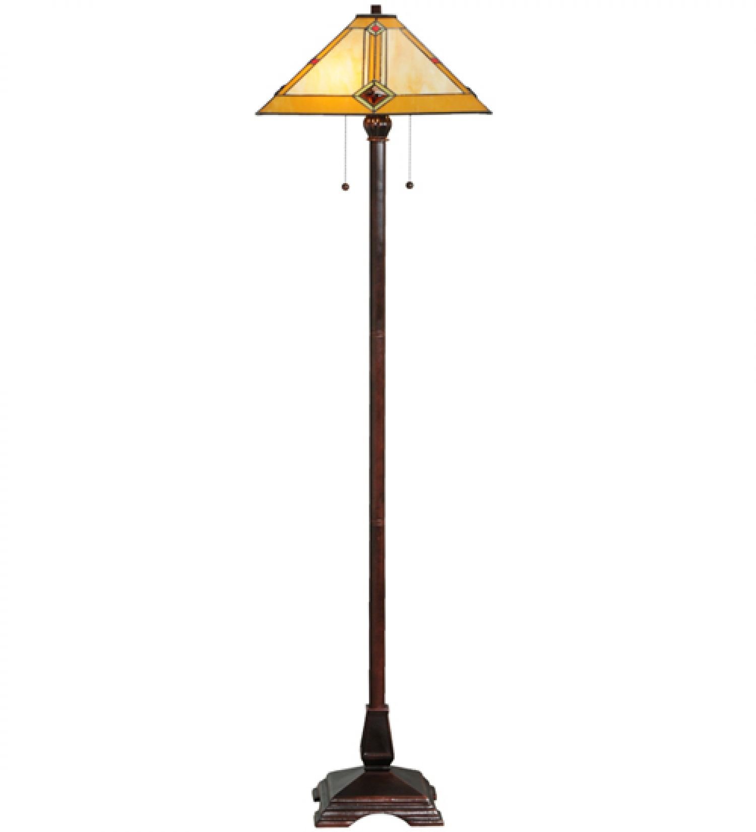 StarSun Depot 62 Inch Height Diamond Pattern Mission Style Floor Lamp with Dry Finish - Perfect for Living Room, Bedroom, or Office Lighting