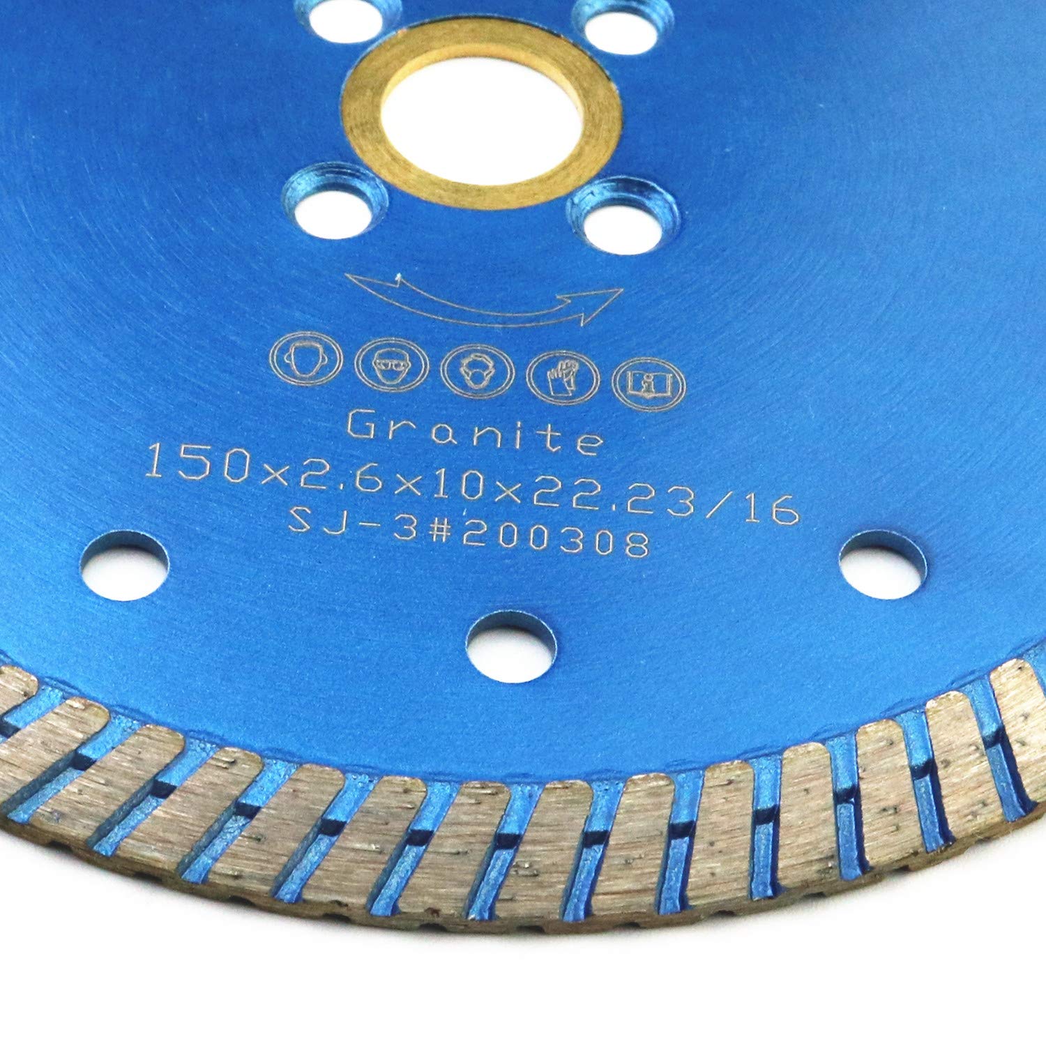 6 Inch Dry/Wet Cutting Diamond Turbo Saw Blade for Granite with 7/8