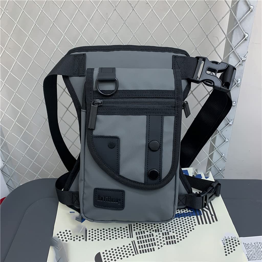 PDGJG Nylon Chest Bag for Men - Drop Leg Fanny Pack, Motorcycle Riding, Casual Shoulder Crossbody Thigh Bag, Hip Belt Waist Pack (Color: Black) - Perfect for Outdoor Activities, Travel, Cycling & Daily Use