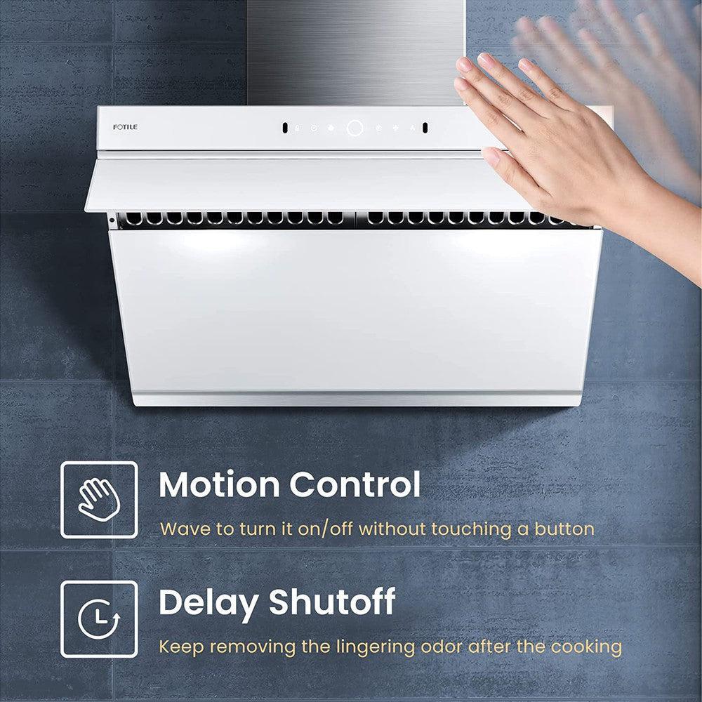 Fotile JQG9006 36-Inch 1000 CFM Wall Mount Range Hood - Motion & Touch Control, Onyx Black - Powerful Kitchen Ventilation for Gas Stoves & Cooking Areas