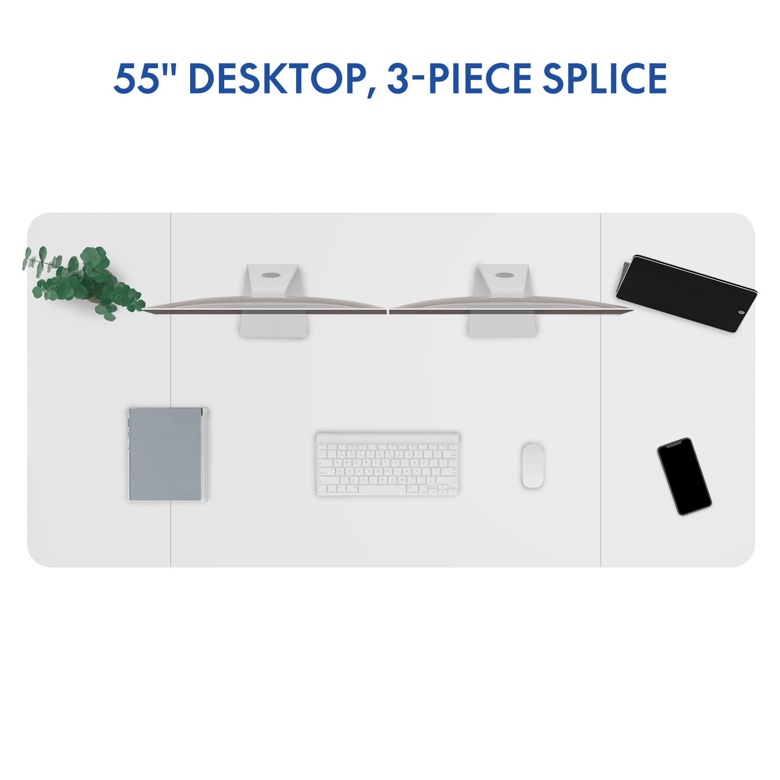 FLEXISPOT Electric Height Adjustable Standing Desk 55 x 24 Inches - Ergonomic Memory Controller, White Frame & Desktop for Home Office, Gaming & Workspace