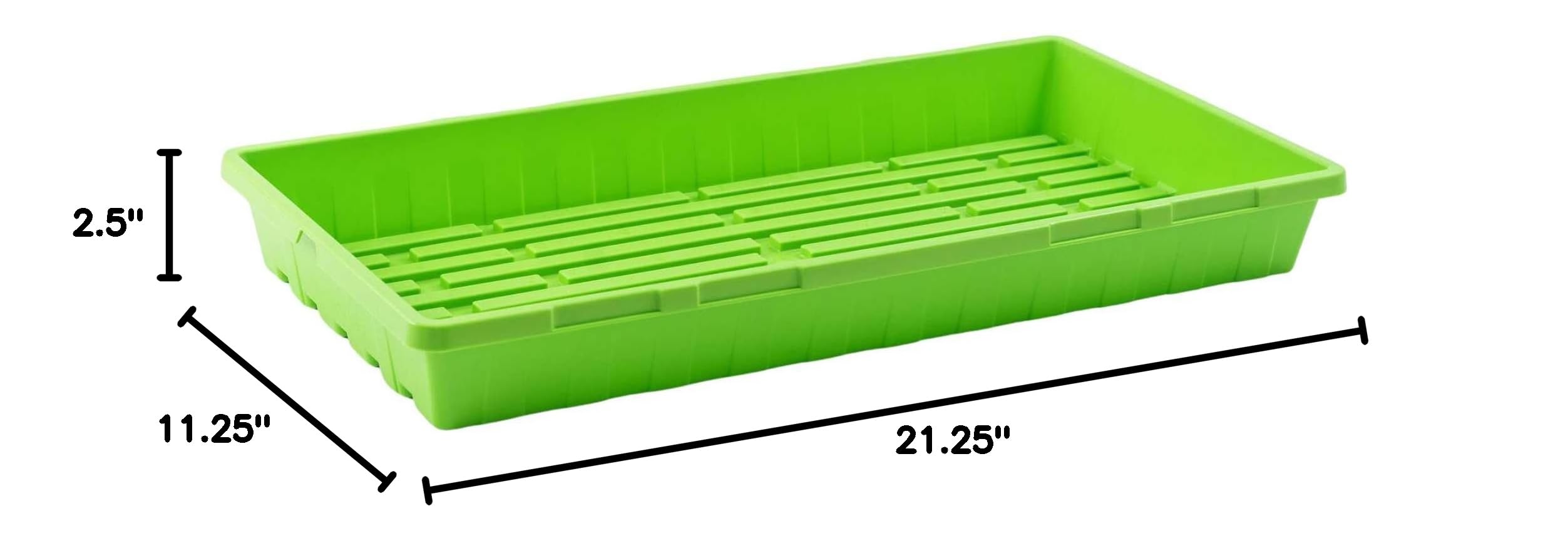 Bootstrap Farmer 1020 Trays - 10 Pack Green Extra Strength No Hole Seedling Trays for Microgreens, Wheatgrass, Hydroponic Germination & Fodder Systems | Indoor Gardening, Home Farming & Commercial Grow Operations