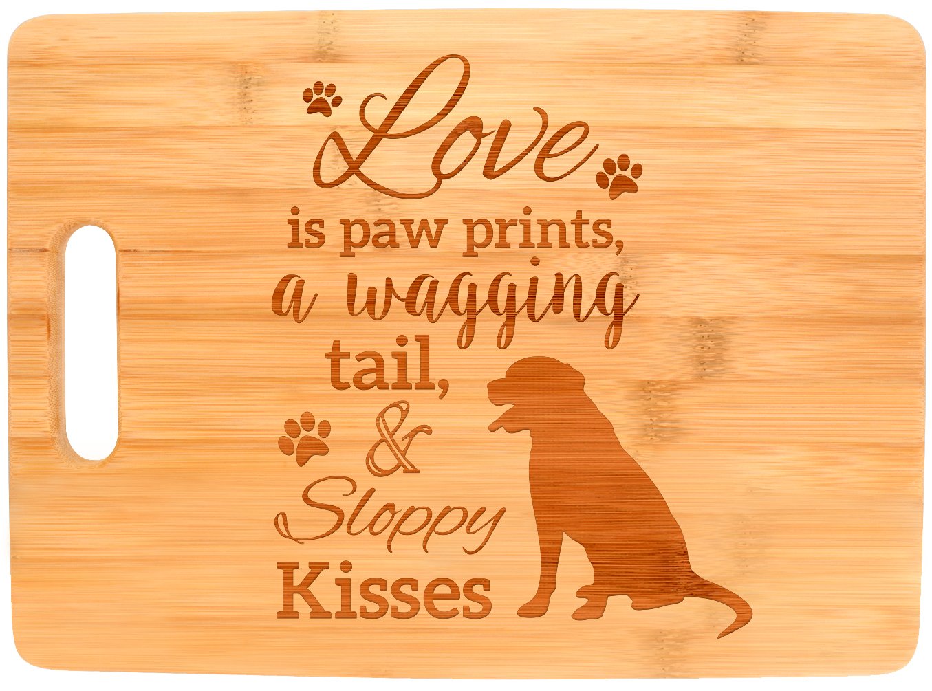 Personalized Dog Mom Gifts - Engraved Bamboo Cutting Board with Paw Prints - Best Dog Lover Present for Women - Perfect for Kitchen, Housewarming & Pet Owner Appreciation