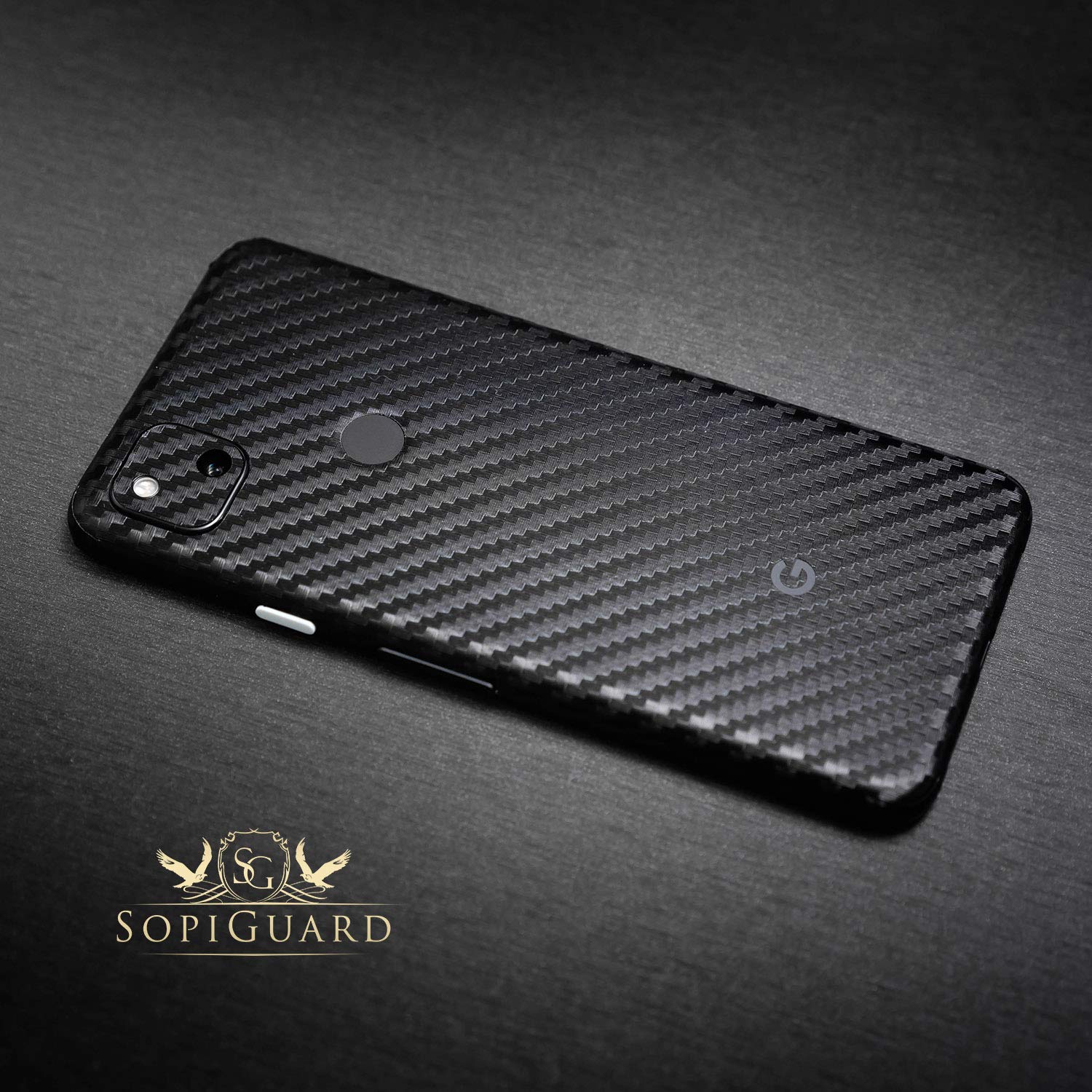 SopiGuard Pixel 4a Skin - 3M Brushed Black Full Body Wrap for Perfect Fit & Protection