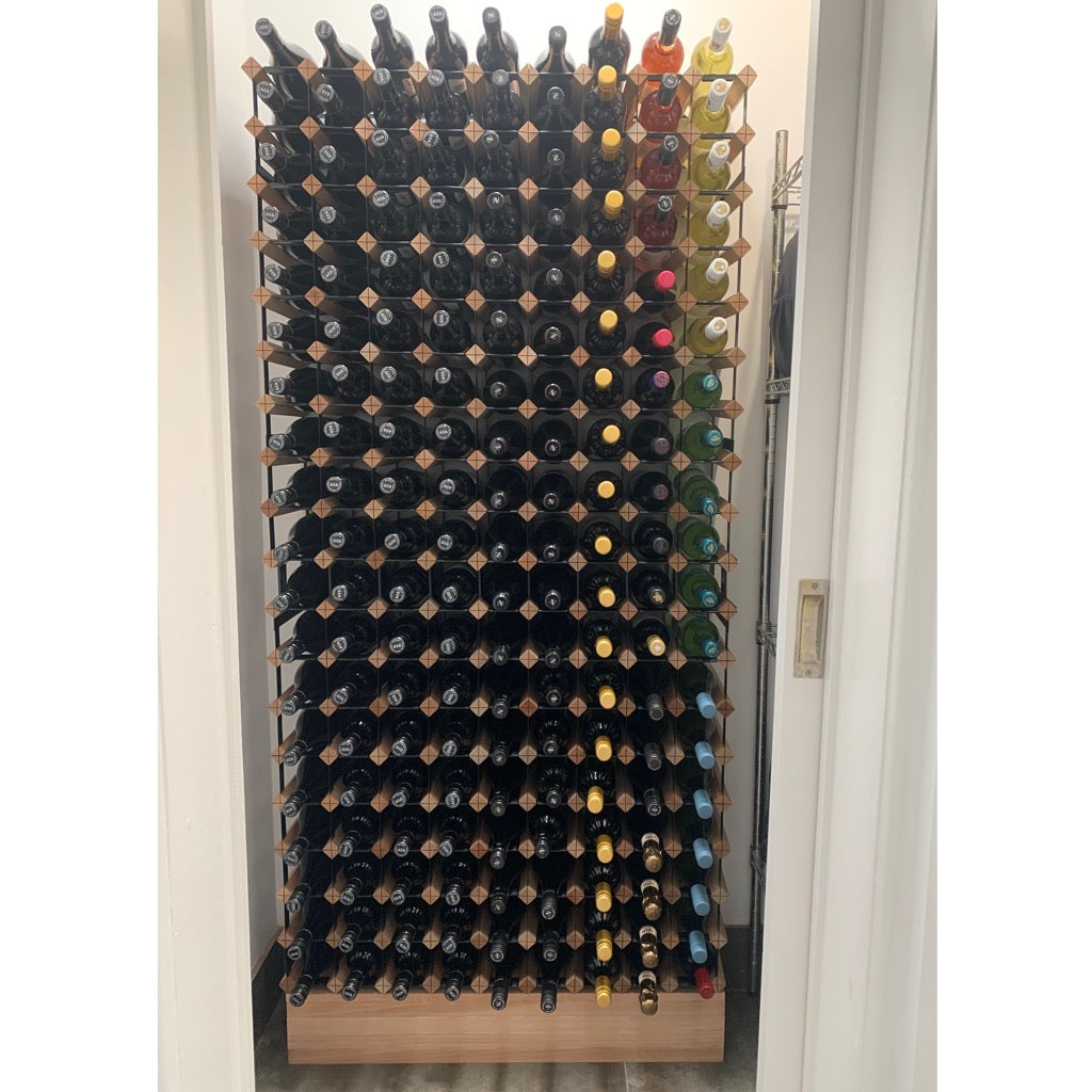 Custom Built Wine Rack - Rustic Hardwood Wine Storage Shelf | Unassembled DIY Wine Holder for Home, Cellar, Bar & Kitchen Decor
