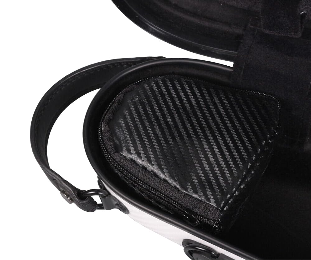 Premium 3/4 & 4/4 Size Carbon Fiber Violin Case - Lightweight Hard Shell with Adjustable Back Straps | Durable & Protective White Violin Box | Perfect for Travel, School & Professional Musicians