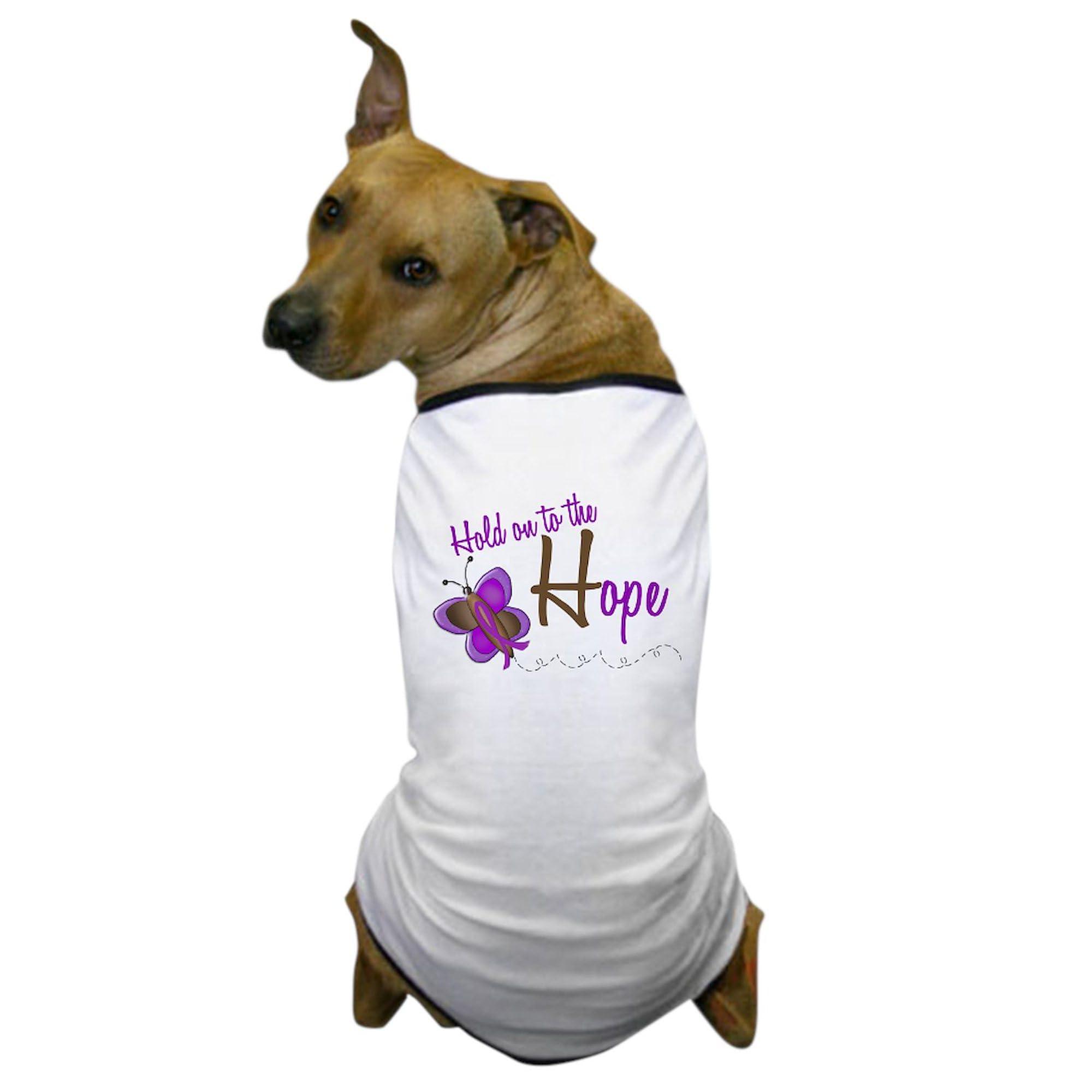 Hold On to Hope Purple Butterfly Dog T-Shirt | Funny Pet Costume & Cute Dog Clothing for Small Medium Large Dogs | Perfect for Pet Parties, Halloween & Photo Shoots