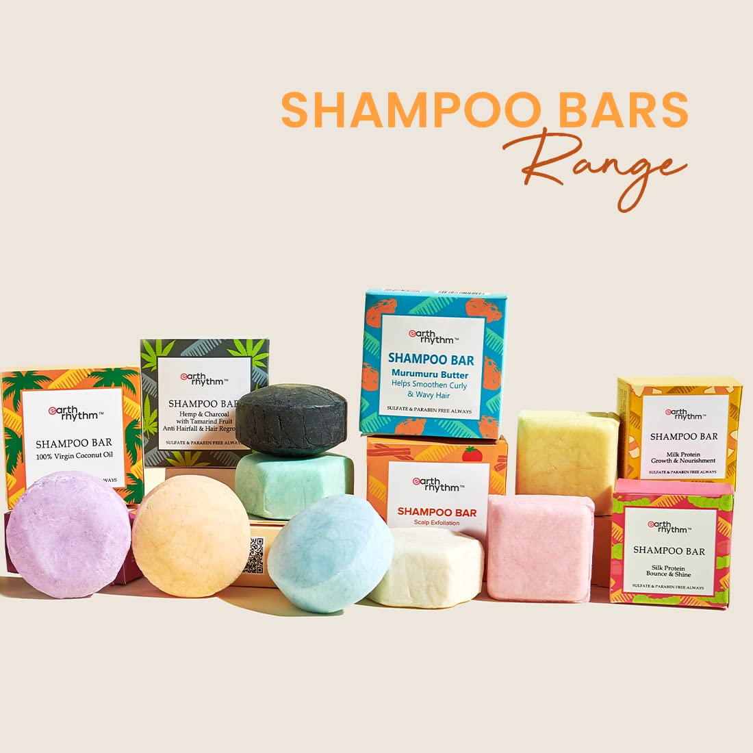 Earth Rhythm Milk Shampoo Bar - Sulfate & Paraben Free, Plastic-Free 80g Natural Hair Cleanser | Gentle Daily Use for All Hair Types | Eco-Friendly Cardboard Packaging | Perfect for Travel, Gym & Zero-Waste Lifestyle