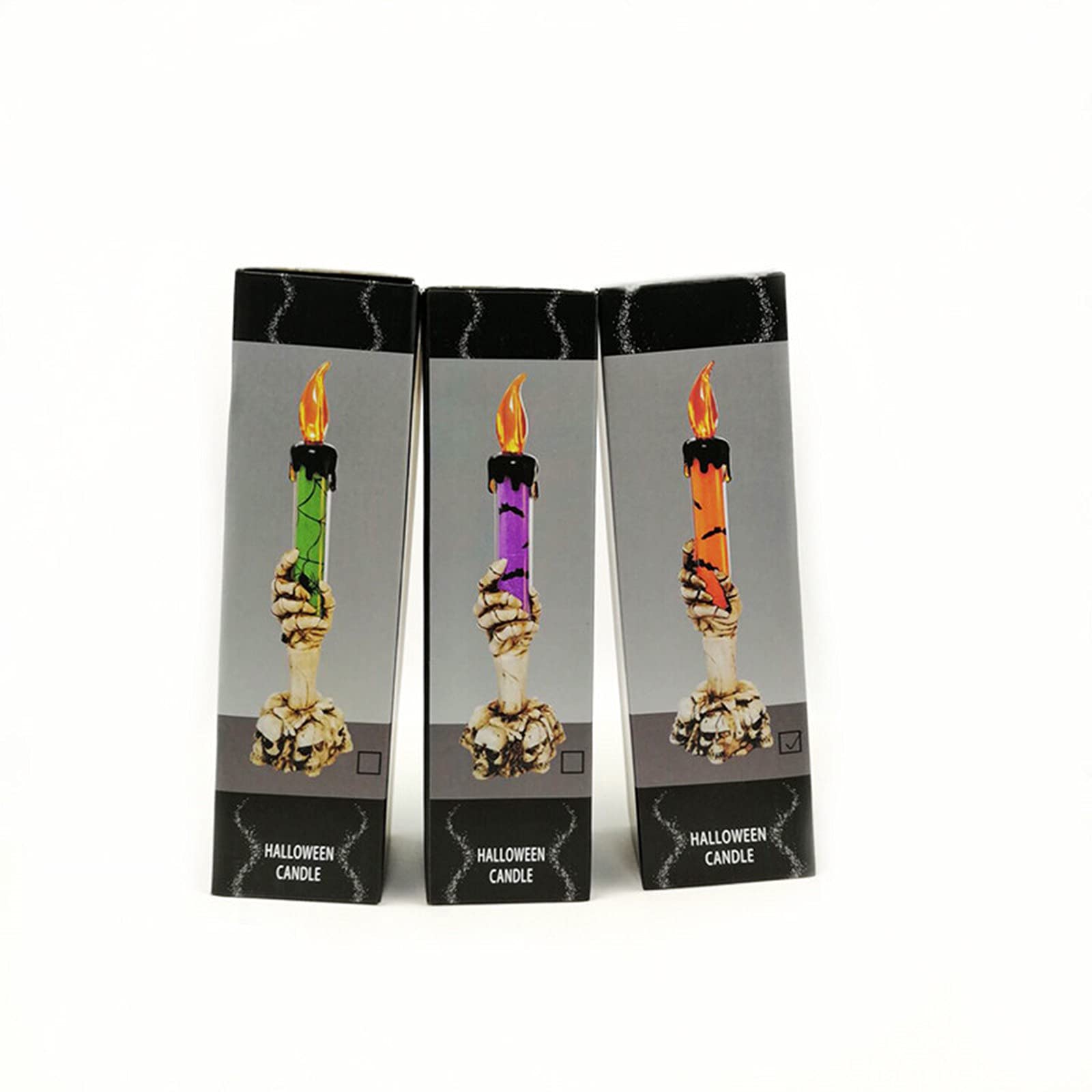 PDPAUN 3Pcs Halloween Ghost Hand LED Candle Lamp - Spooky Glow Electronic Decor for Party, Haunted House & Outdoor Decorations