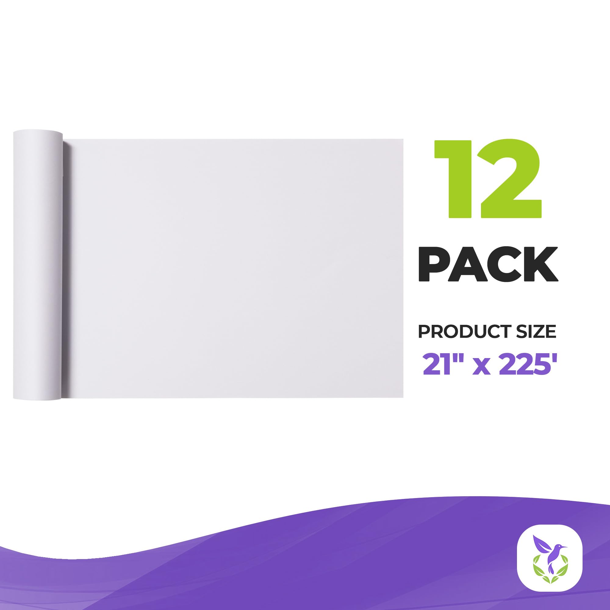 AMZ Medical Exam Table Paper Roll - 21 Inch x 225 Feet, Pack of 12 White Textured Pediatric Exam Paper Rolls for Diaper Changing Tables & Exam Beds | Ideal for Clinics, Hospitals & Medical Offices