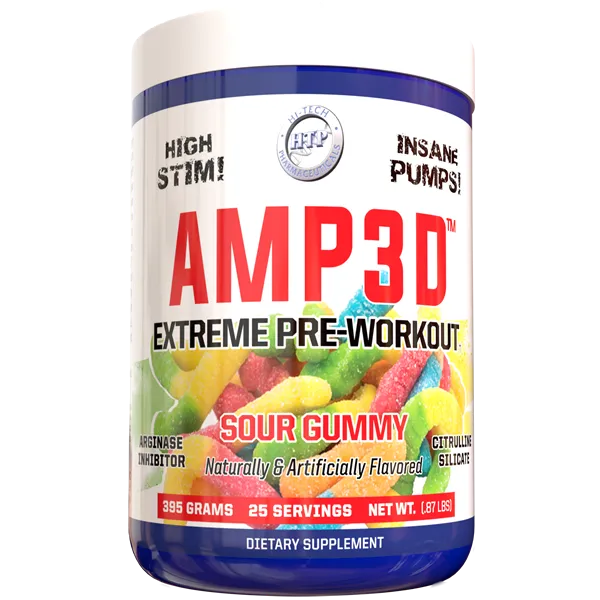 Hi-Tech Pharmaceuticals AMP3D - Premium Pre-Workout Supplement for Energy & Muscle Growth | Ideal for Gym, Bodybuilding & Fitness Training
