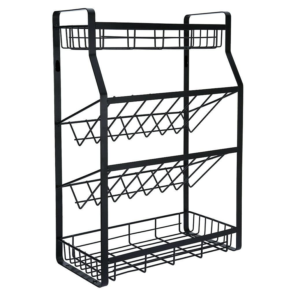 4-Tier Spice Rack Organizer - Space-Saving Kitchen Shelf for Countertop, Cabinet & Pantry Storage | Perfect for Herbs, Spices, Jars & Small Kitchen Supplies