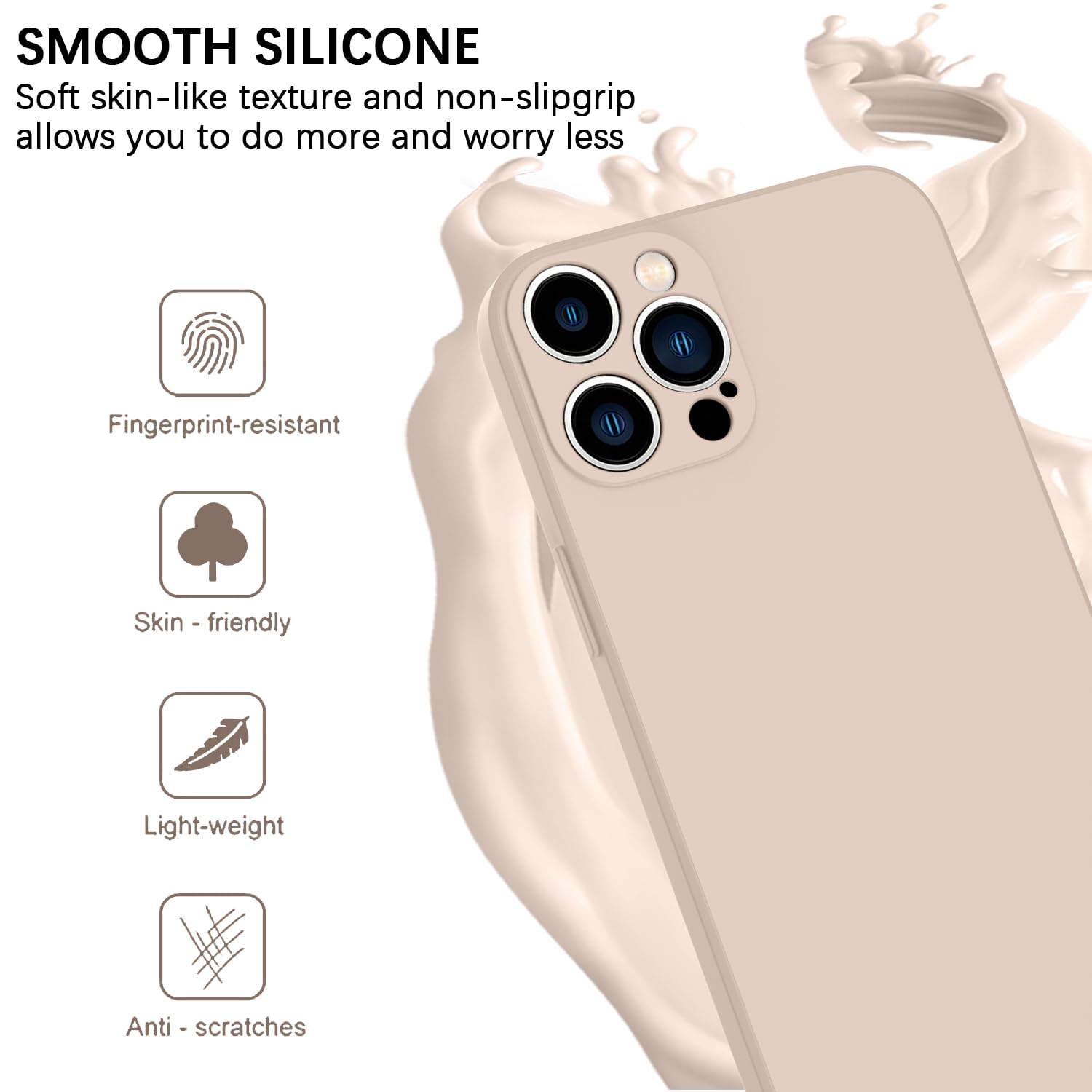 Premium Ultra Slim Silicone Case for iPhone 14 Pro Max (6.7 inch) - Soft Gel Anti-Scratch Cover with Microfiber Lining & Shockproof Protection | Perfect for Daily Use, Travel, and Outdoor Activities