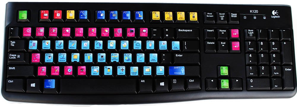 AutoCAD Shortcut Keyboard Stickers for Designers & Engineers