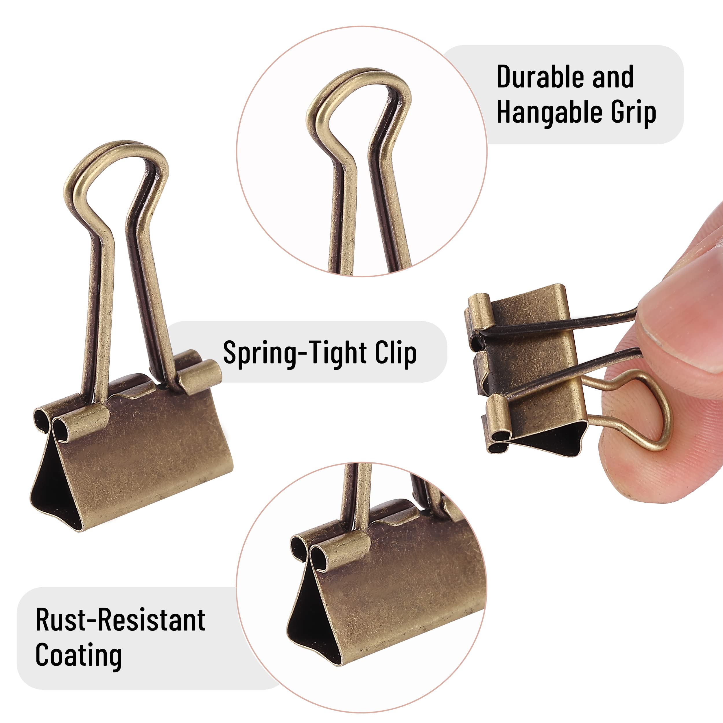 Mr. Pen Small Binder Clips 50-Pack, 0.75 Inch Bronze Mini Paper Clips for Office Documents, School Projects, Crafting & Organizing Papers