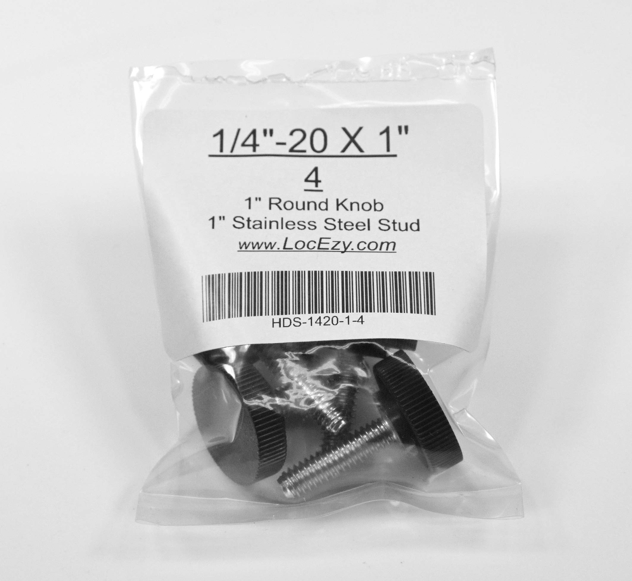 4 Pack 1/4-20 x 1 Inch Stainless Steel Thumb Screws with Knurled Plastic Head - Round Knob for Furniture, Electronics, DIY Projects & Equipment Assembly