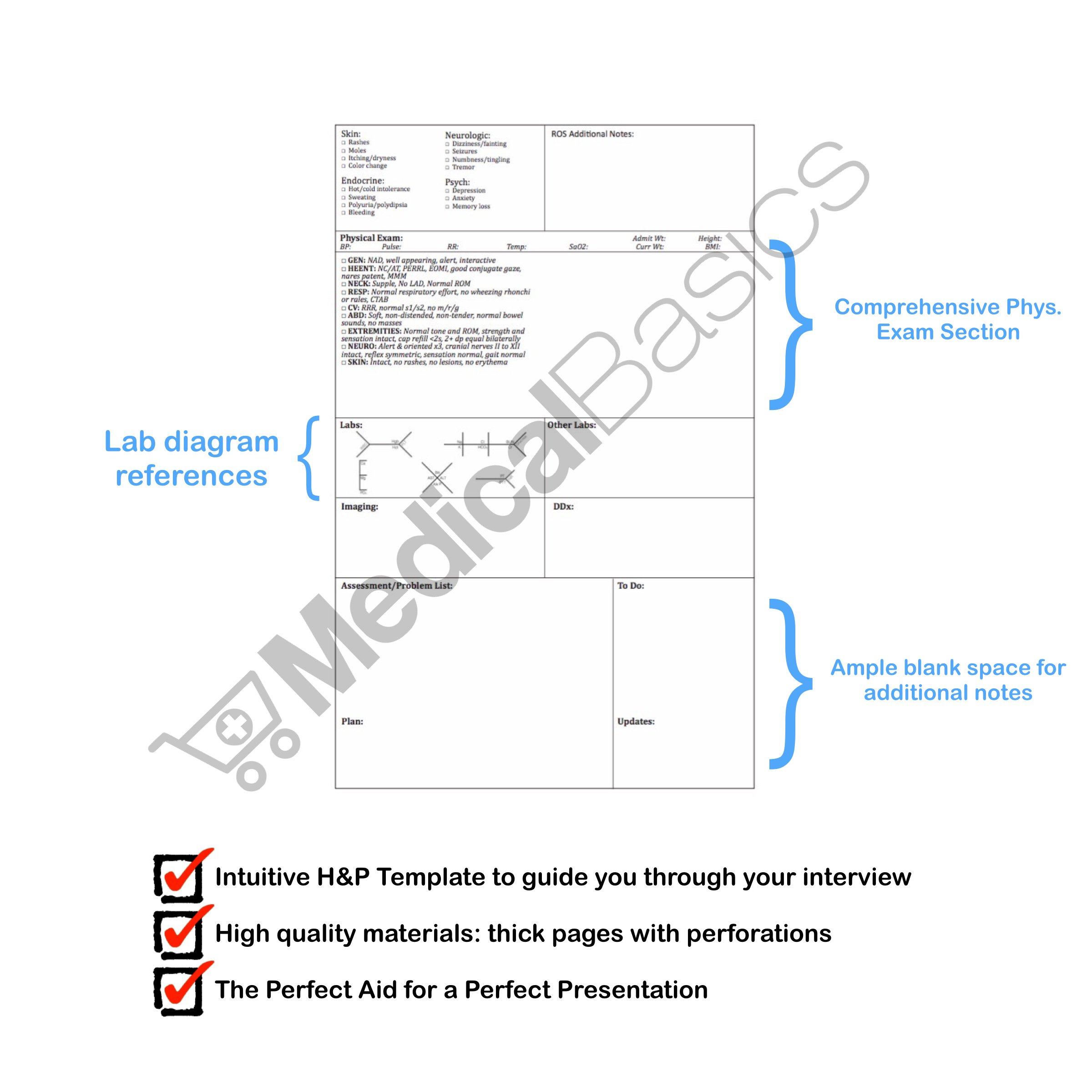 H&P Notebook (2 Pack) - Medical History and Physical Exam Notebook with 100 Pre-Printed Templates & Perforated Pages | Perfect for Doctors, Nurses & Healthcare Professionals | Ideal for Patient Records, Clinical Notes & Hospital Use