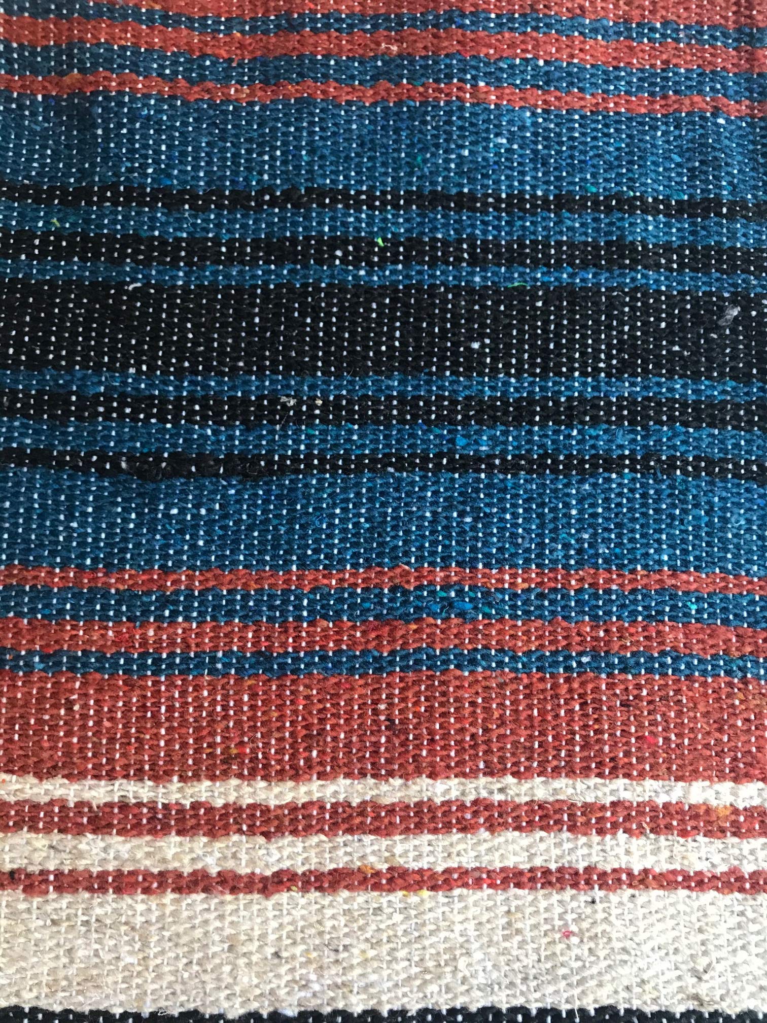 Authentic Mexican Falsa Blanket - Soft Yoga, Beach, Camping & Picnic Blanket - Cozy Car & Home Throw for Outdoor Adventures (Rustic Red) | Perfect for Beach Days, Camping Trips & Cozy Home Decor