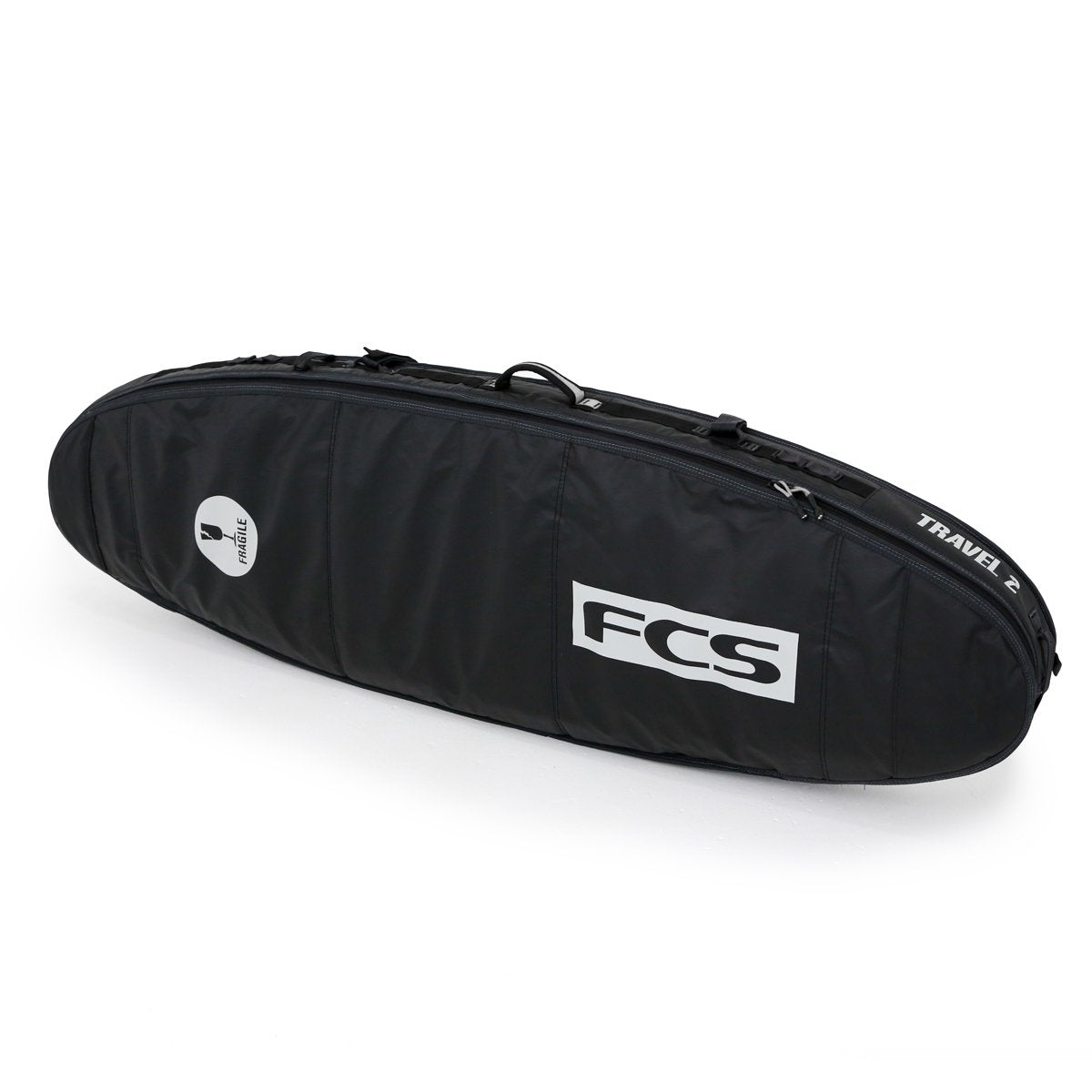 FCS Hybrid/Funboard Travel Bag for Surfboards - Durable Black & Grey Surfboard Cover for Easy Transport & Storage | Perfect for Surf Trips & Beach Adventures