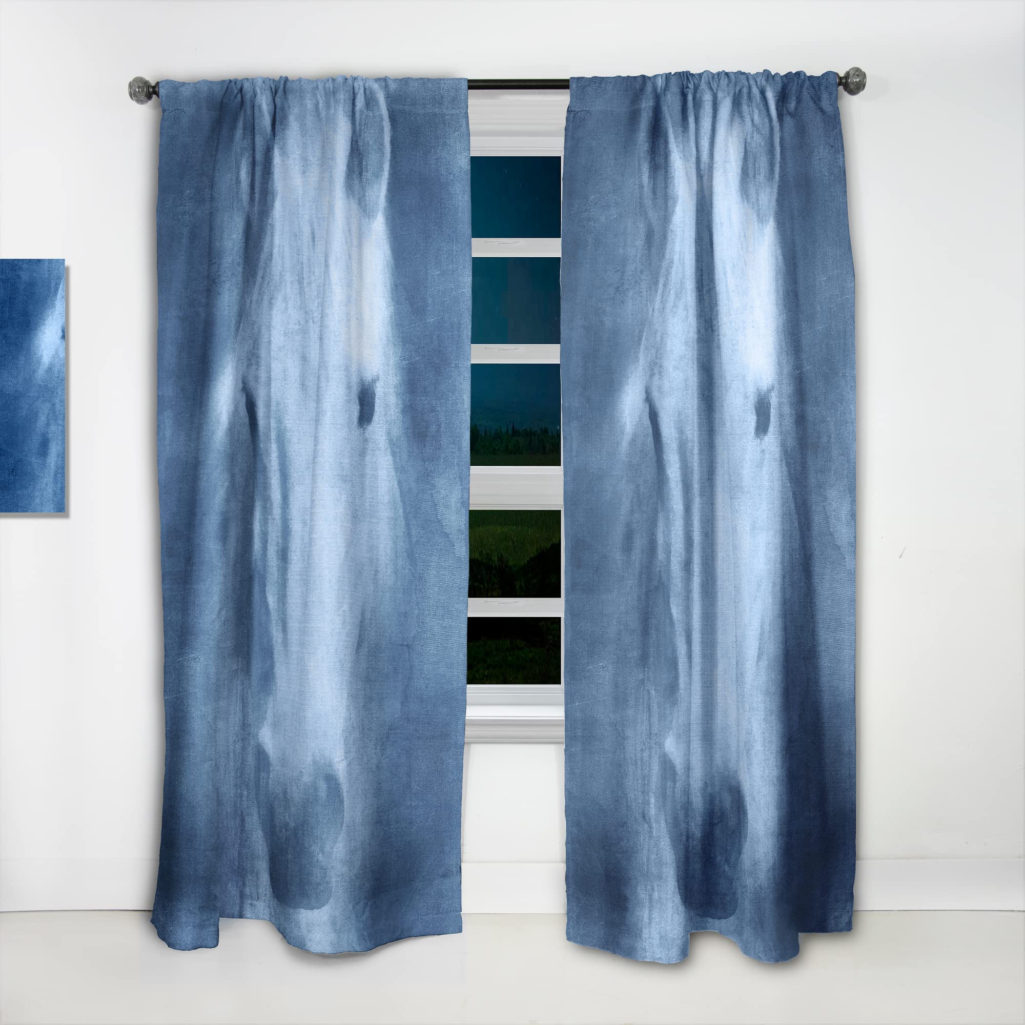 DesignQ Farmhouse Horse IX Thermal Insulated Curtains - Single Panel 52x120 - Blackout Drapes for Bedroom & Living Room - Perfect for Home Decor, Privacy & Energy Efficiency