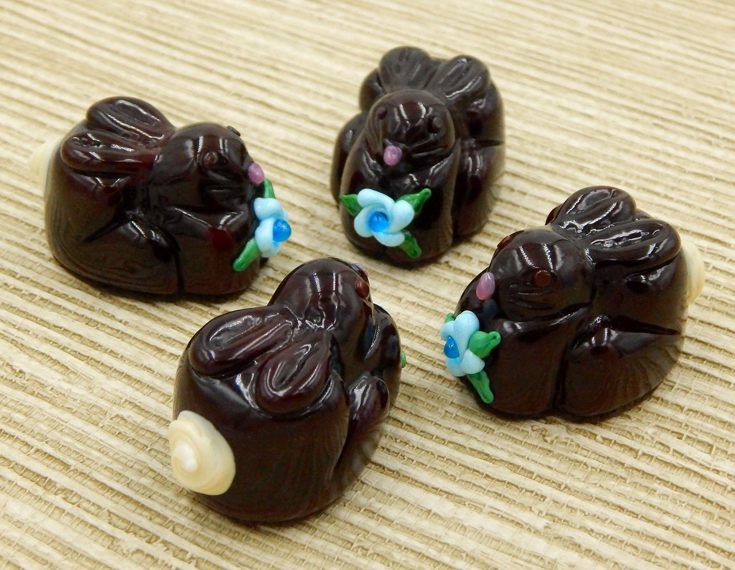 Handmade Art Glass Bunny Rabbit Chocolate Gift - Elegant Easter Décor for Home, Party & Holiday Celebrations | Perfect for Easter Baskets, Table Centerpieces & Spring Gifting