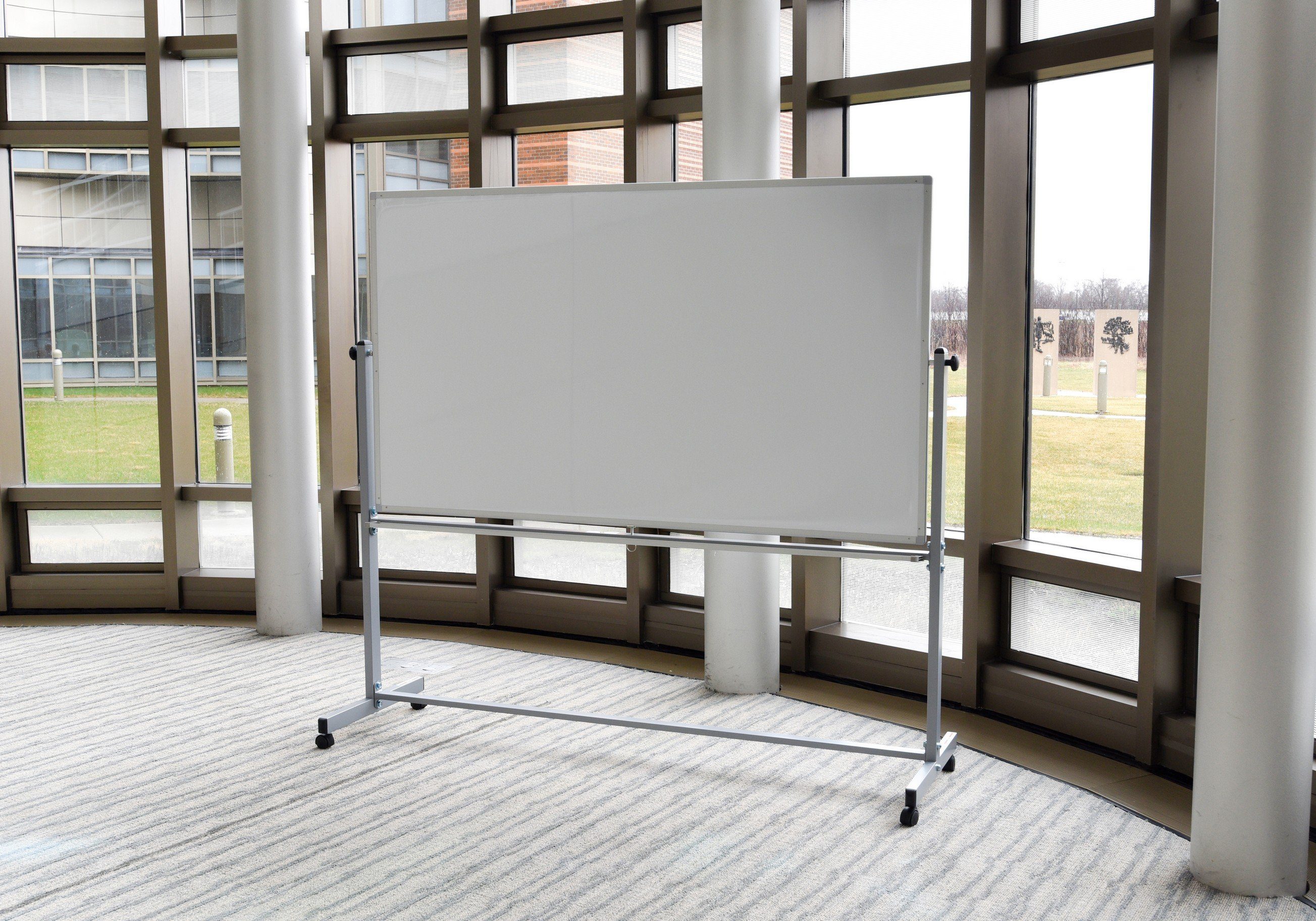 Luxor Reversible Magnetic Mobile Whiteboard 72x40 - Double-Sided Dry Erase Board for Office, Classroom & Home Use - Easy to Move & Hang
