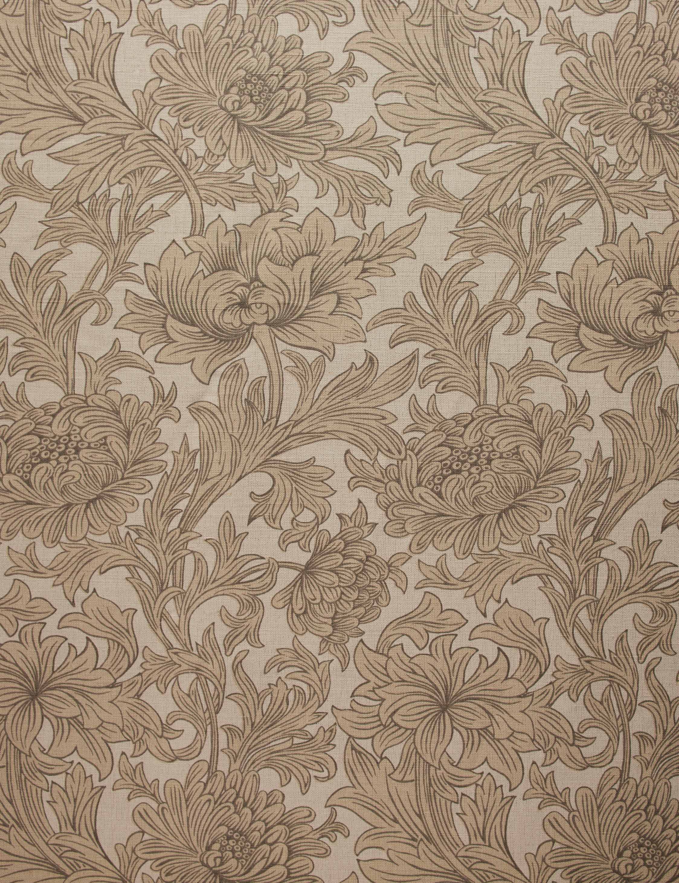 Morris & Co. Chrysanthemum Linen Blend Fabric - Premium Home Decor & Upholstery Material for Curtains, Pillows & DIY Projects