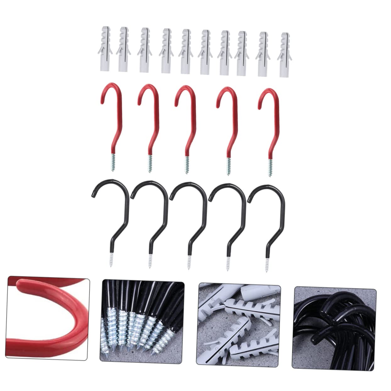 AUTSUPPL 10-Pack Heavy Duty Steel Bike Hooks - Wall Mount Bicycle Storage Rack with Screw-in Garage Hooks for Secure Bike Display & Organization - Perfect for Garage, Shed, or Indoor Cycling Storage