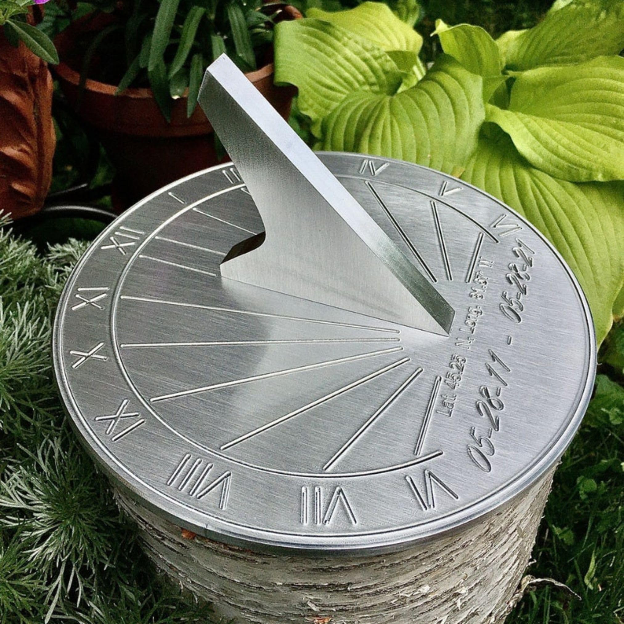 Custom Engraved Sundial - 10 Year Anniversary Gift for Couples (Him & Her) - Personalized Tin Anniversary Keepsake - Perfect for Garden, Patio, or Outdoor Decor