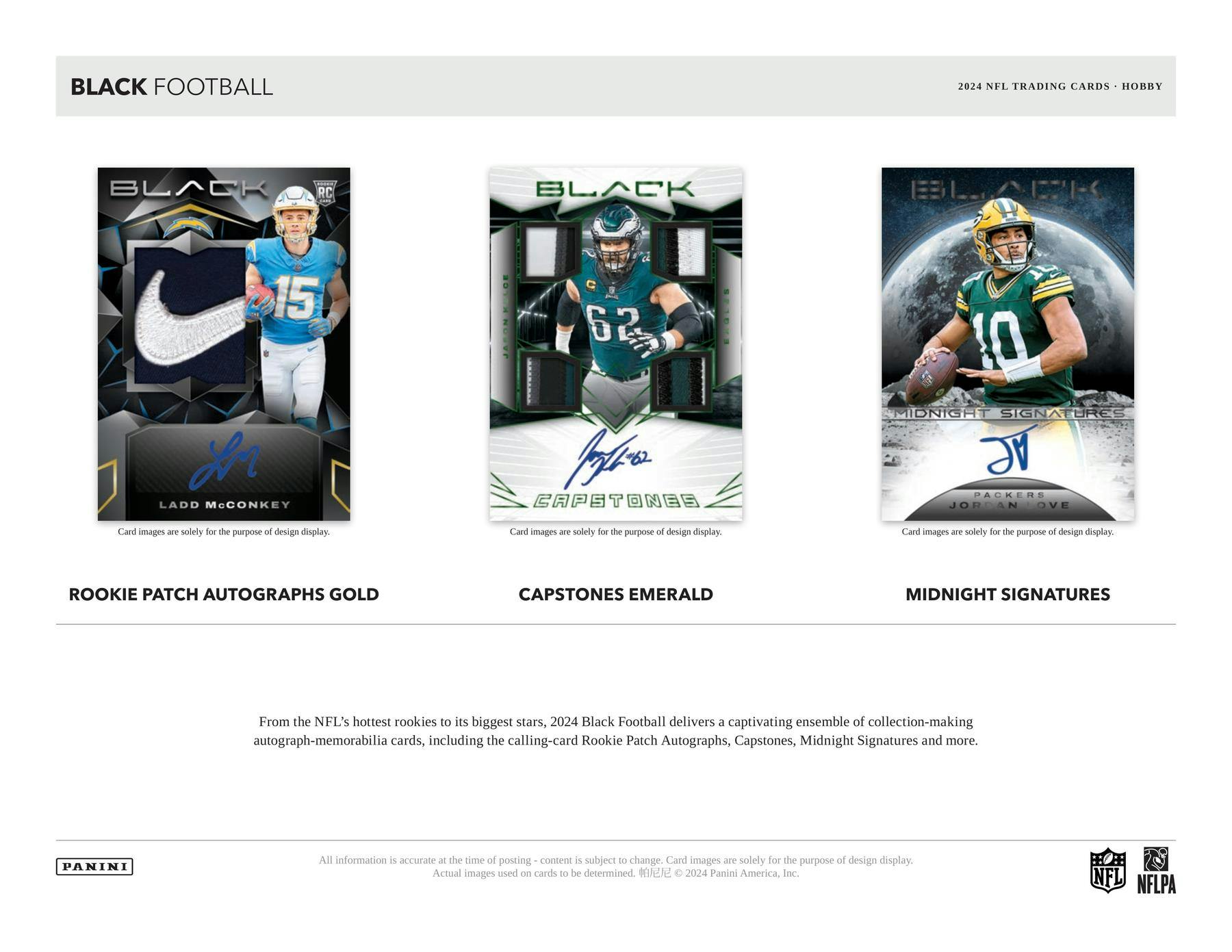 2024 Panini Black Football Hobby Box - Premium Collectible Trading Cards for NFL Fans | Perfect for Sports Memorabilia Collections & Fantasy Football Gifts