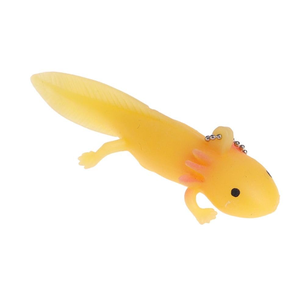 Soft TPR Squeeze Toy Keychain - Cute Fish Design Prank Joke Gift for Girls & Kids (Yellow) | Stress Relief Fidget Toy for Office, School & Travel